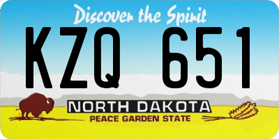 ND license plate KZQ651