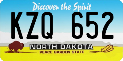 ND license plate KZQ652