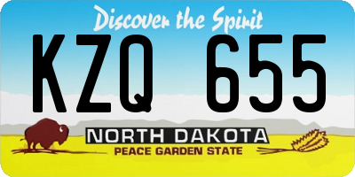 ND license plate KZQ655