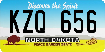 ND license plate KZQ656