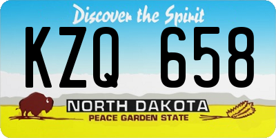 ND license plate KZQ658