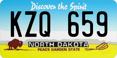 ND license plate KZQ659