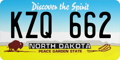 ND license plate KZQ662