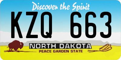 ND license plate KZQ663