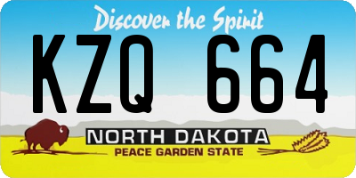 ND license plate KZQ664