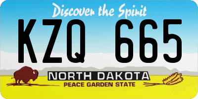 ND license plate KZQ665