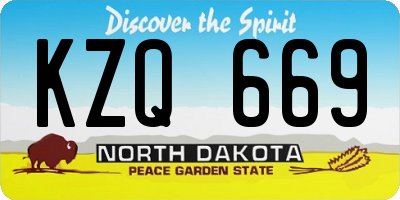 ND license plate KZQ669