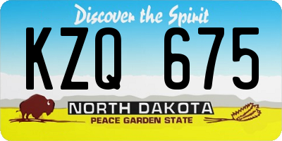 ND license plate KZQ675