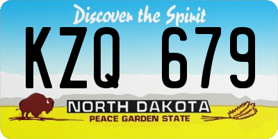ND license plate KZQ679