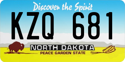 ND license plate KZQ681
