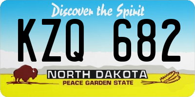 ND license plate KZQ682