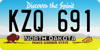 ND license plate KZQ691