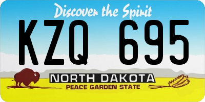 ND license plate KZQ695