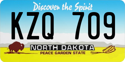 ND license plate KZQ709