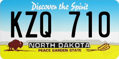 ND license plate KZQ710