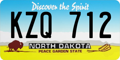 ND license plate KZQ712