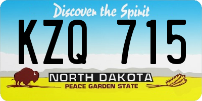 ND license plate KZQ715
