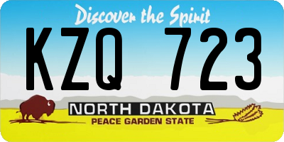ND license plate KZQ723