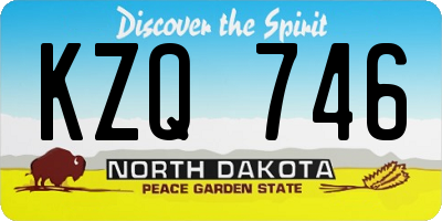 ND license plate KZQ746