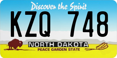 ND license plate KZQ748