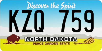 ND license plate KZQ759
