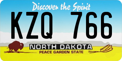 ND license plate KZQ766