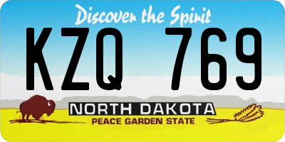 ND license plate KZQ769