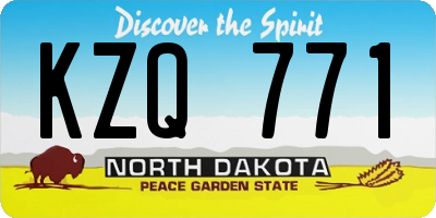 ND license plate KZQ771