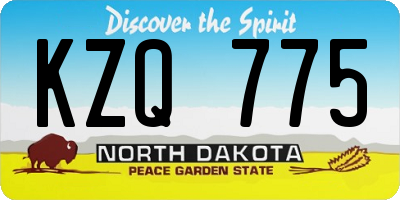 ND license plate KZQ775