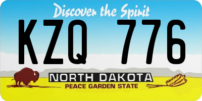ND license plate KZQ776