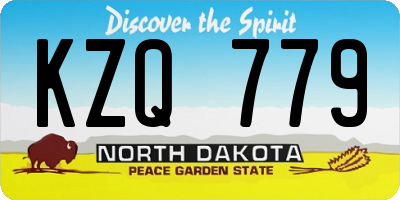 ND license plate KZQ779