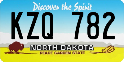 ND license plate KZQ782