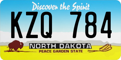 ND license plate KZQ784