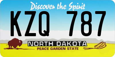 ND license plate KZQ787