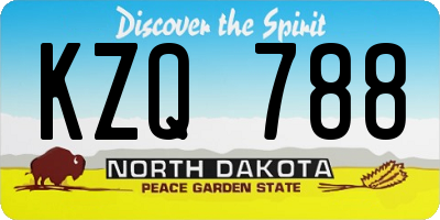 ND license plate KZQ788