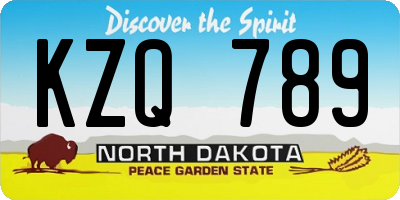 ND license plate KZQ789