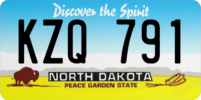 ND license plate KZQ791