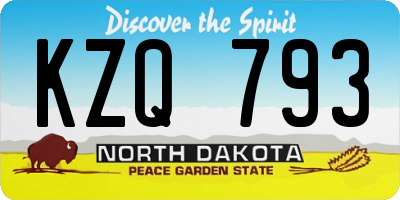 ND license plate KZQ793