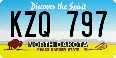 ND license plate KZQ797