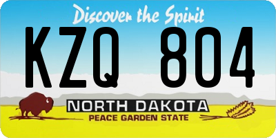 ND license plate KZQ804