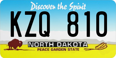 ND license plate KZQ810