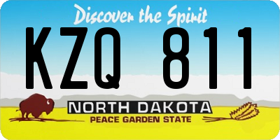 ND license plate KZQ811