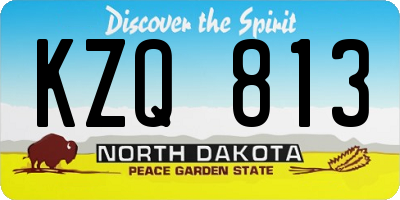 ND license plate KZQ813