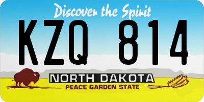 ND license plate KZQ814