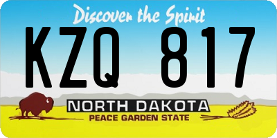 ND license plate KZQ817