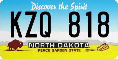 ND license plate KZQ818