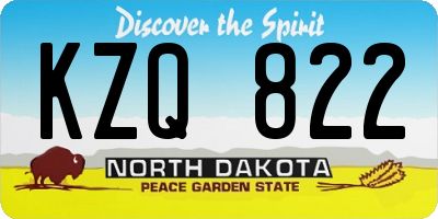 ND license plate KZQ822