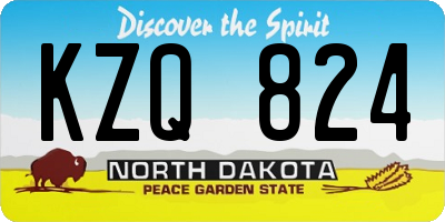 ND license plate KZQ824