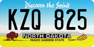 ND license plate KZQ825