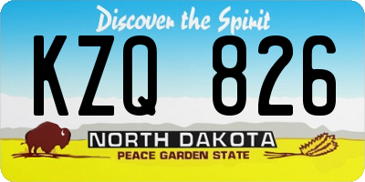 ND license plate KZQ826